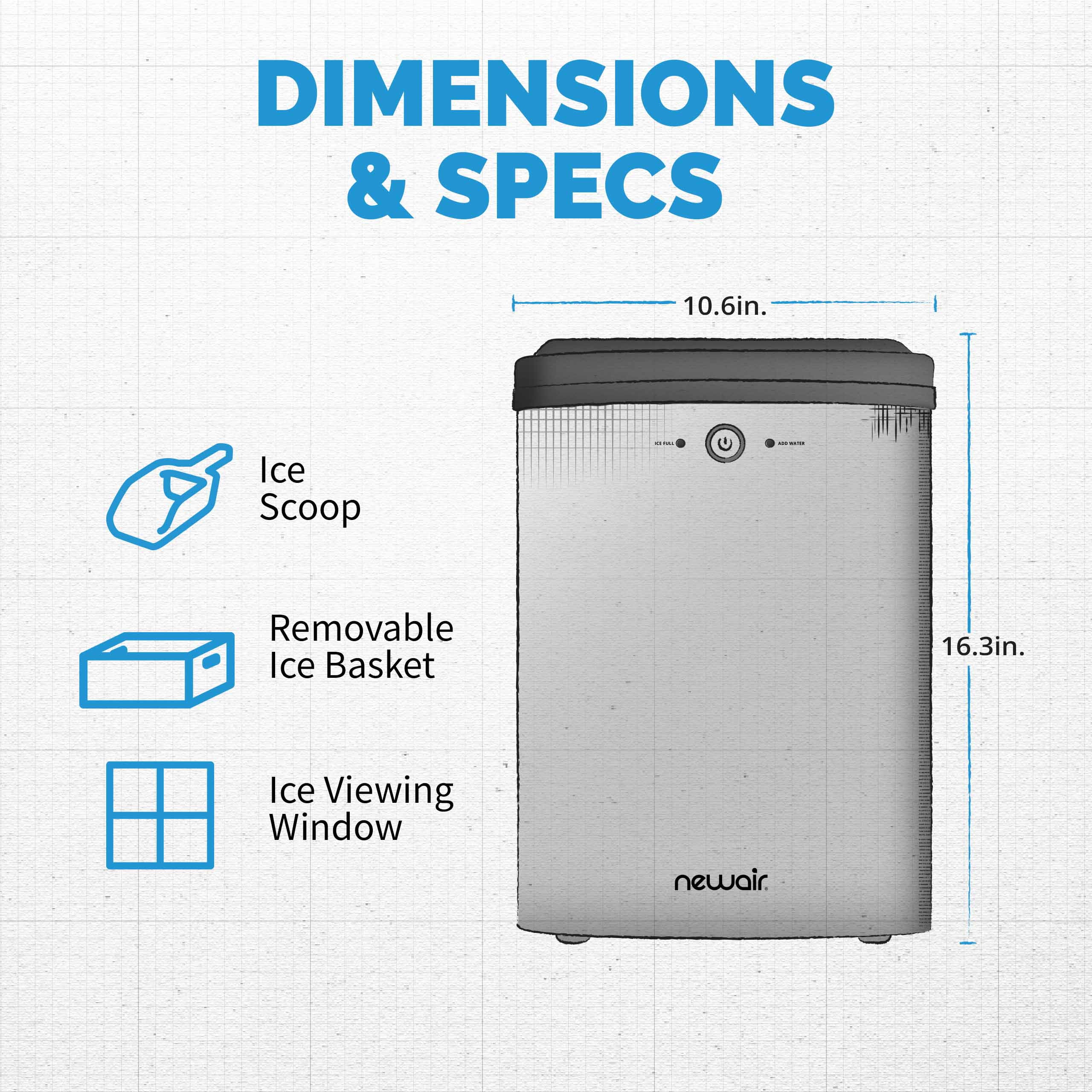 Newair 40 lb. Countertop Nugget Ice Maker in Stainless Steel - NIM040SS00