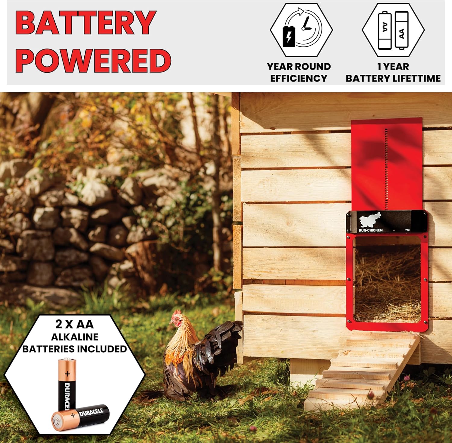 Run Chicken Door Model T50 (Red)
