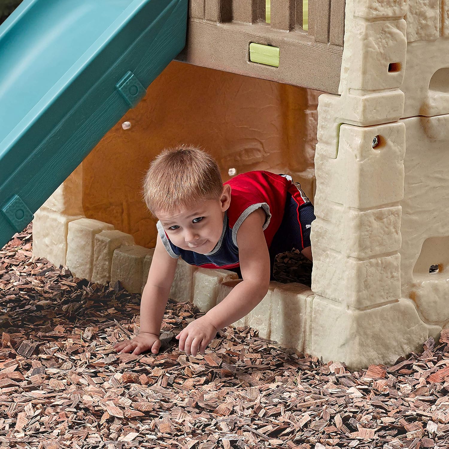 Step2 Naturally Playful Woodland Climber - Kids Durable Plastic Slides and Climbers, Multicolor