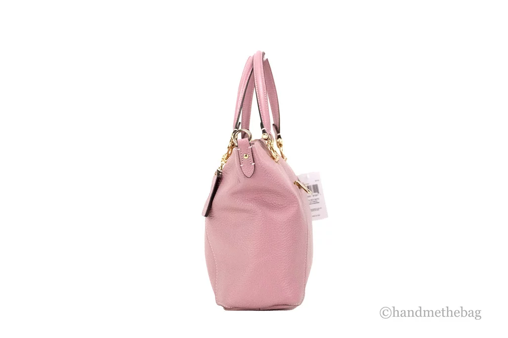 Coach (C6229) Kacey True Pink Pebbled Leather Top Zip Satchel Crossbody Handbag