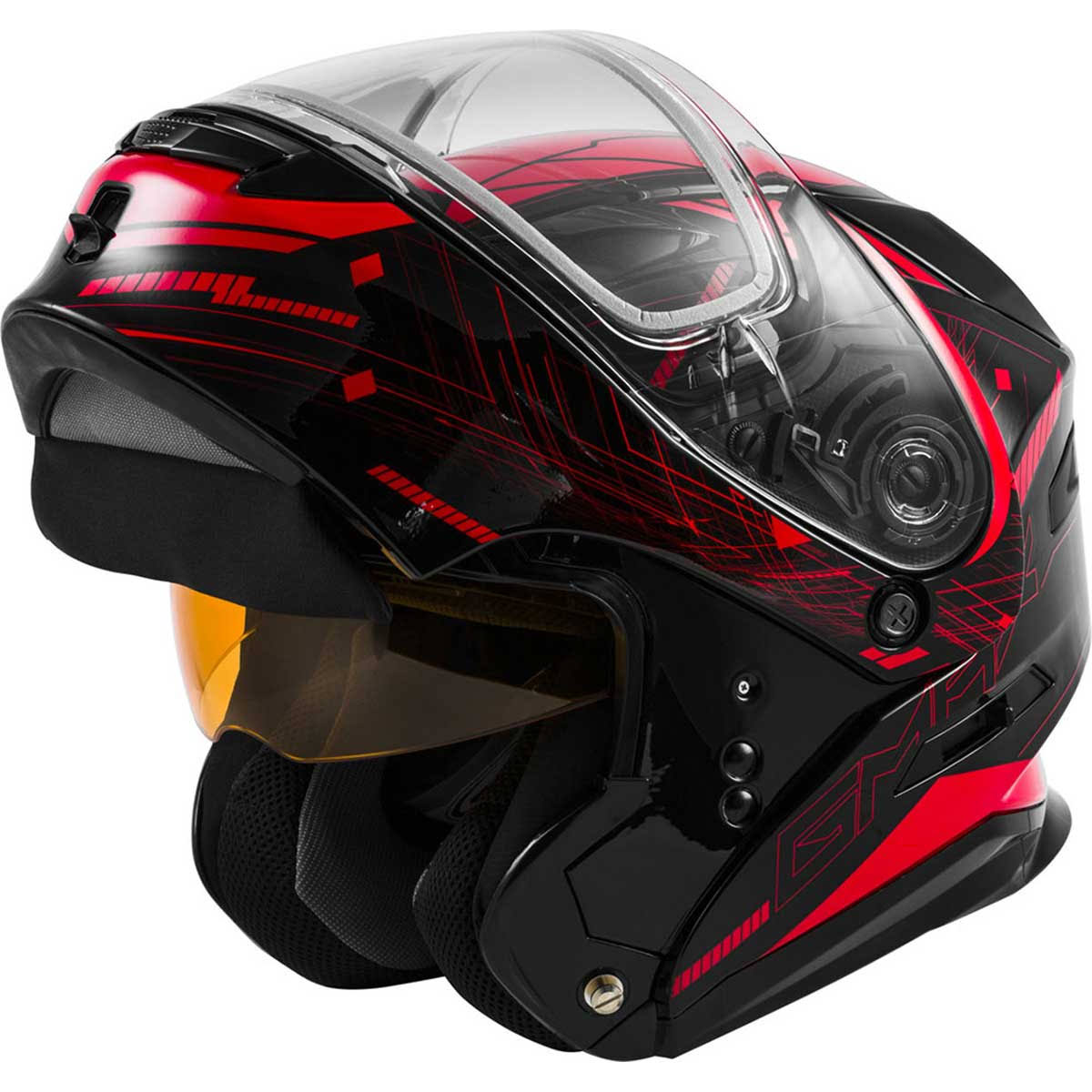 GMAX MD-01S Wired Modular Helmet - Black/White - Large