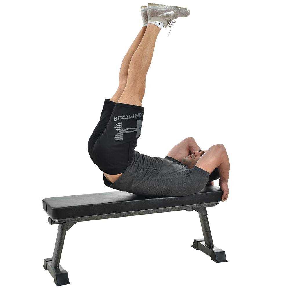 Finer Form Gym Quality Foldable Flat Bench for Multi-Purpose Weight Training and Ab Exercises - Sports Supplies Online Store
