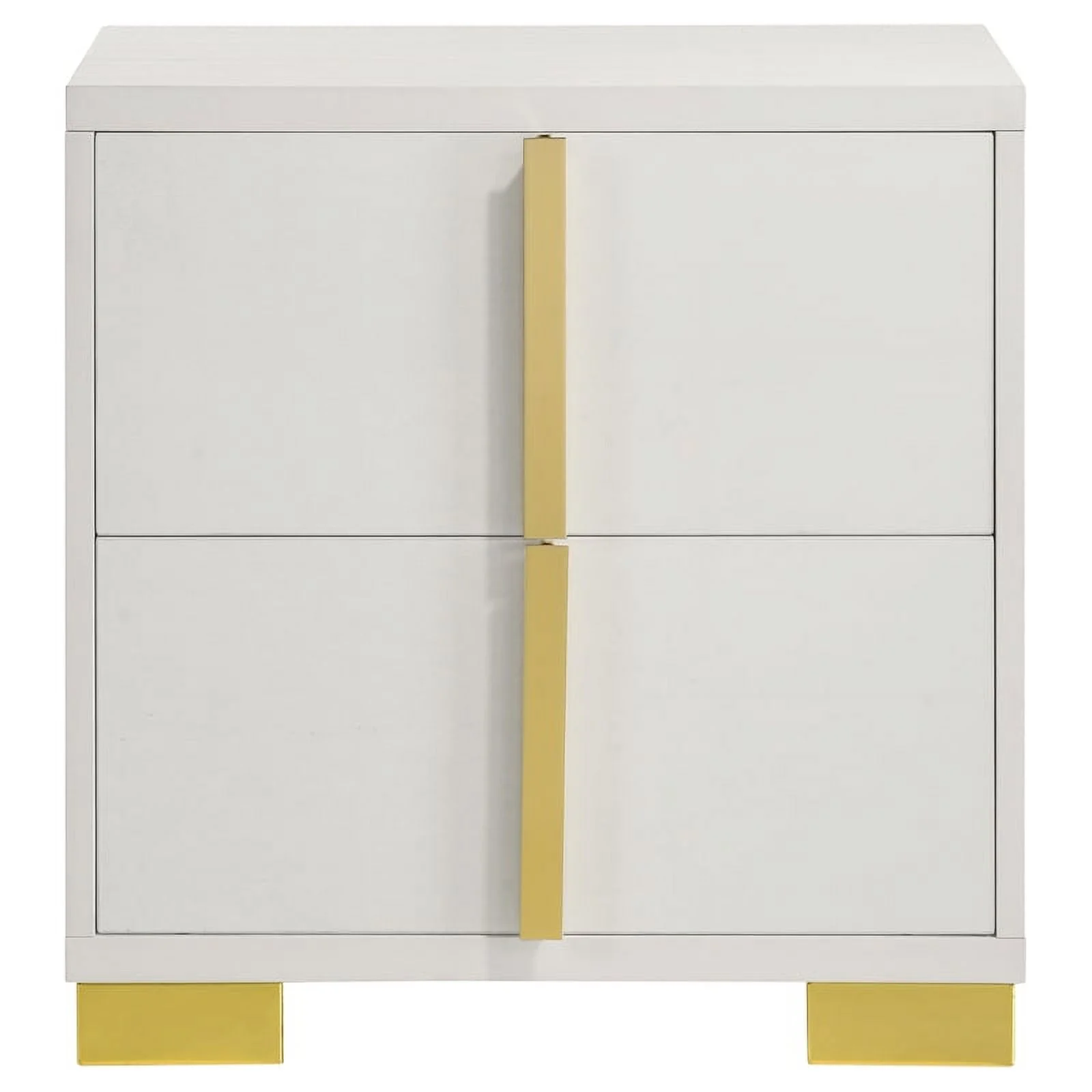 Pemberly Row 5-piece Contemporary Wood Queen Bedroom Set White and Gold