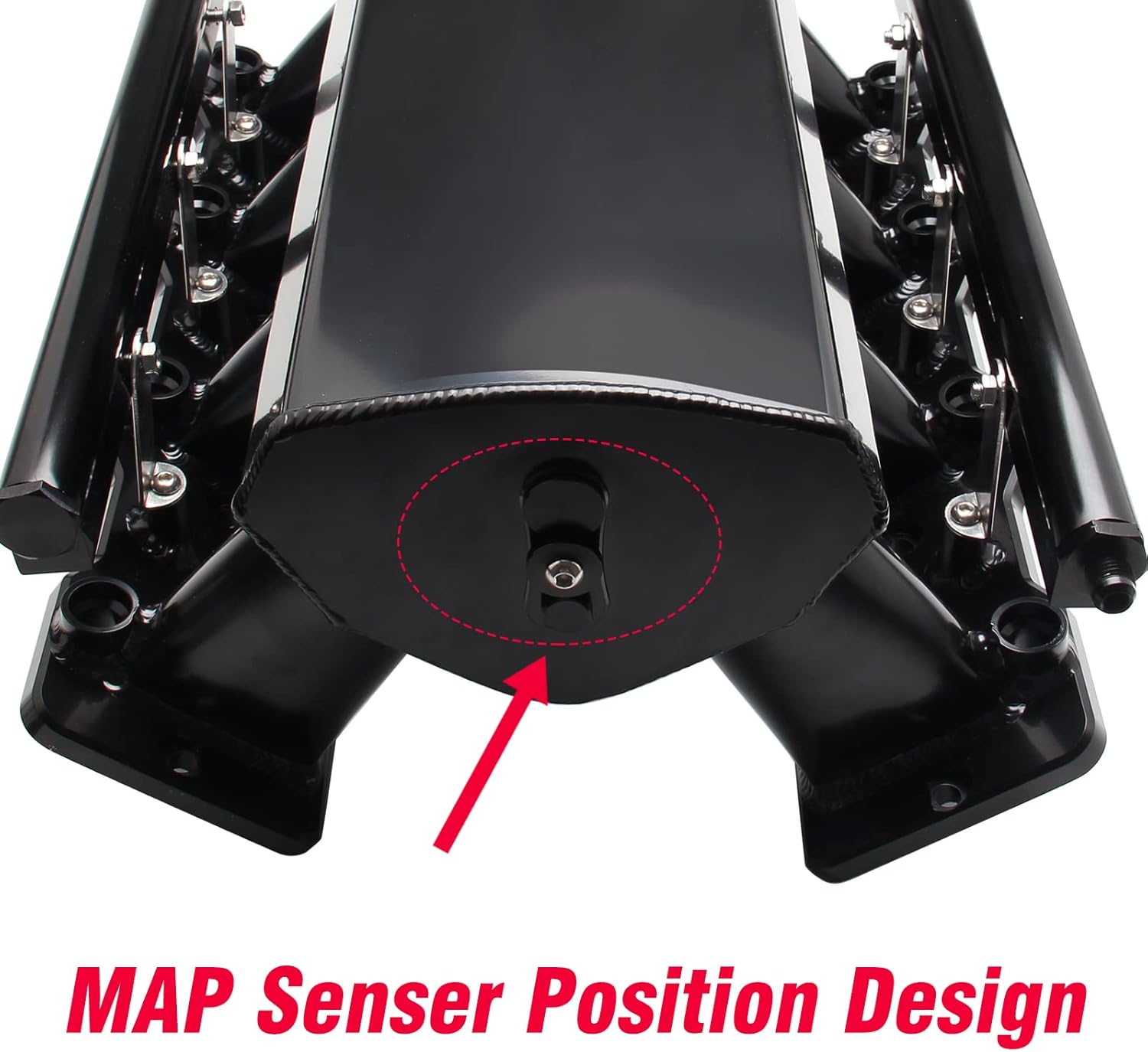 Top10 Racing Intake Manifold fit 92mm Throttle Body Sheet Metal Fabricated EFI 15° Throttle Opening Compatible with Chevrolet Chevy GMC Pontiac LS
