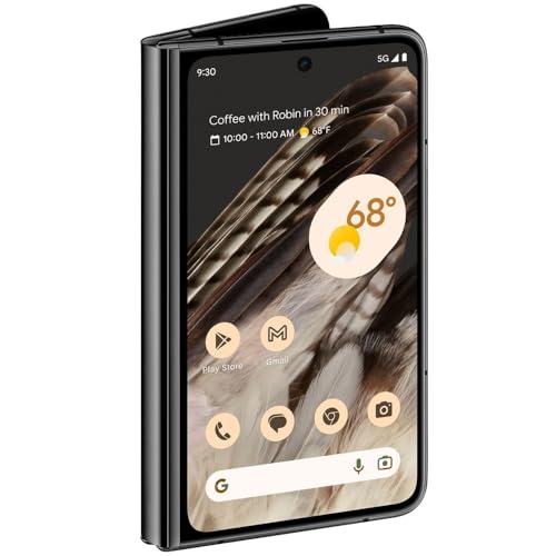 Google Pixel Fold - Unlocked Android 5G Smartphone with Telephoto Lens and Ultrawide Lens - Foldable Display - 24-Hour Battery - Obsidian