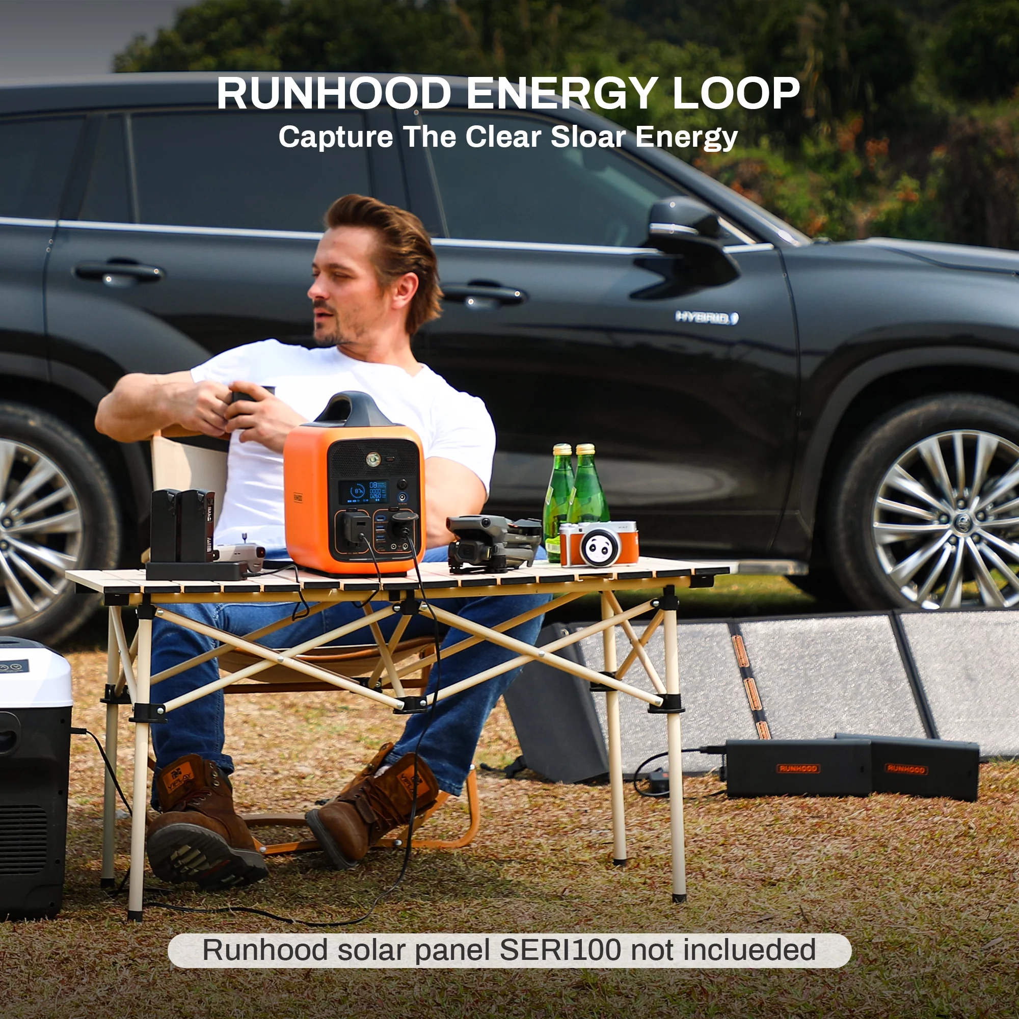 Runhood Portable Power Station Rallye 600 Max, 1296Wh Swappable Lithium Energy Bar Backup Batteries(4*EB324)