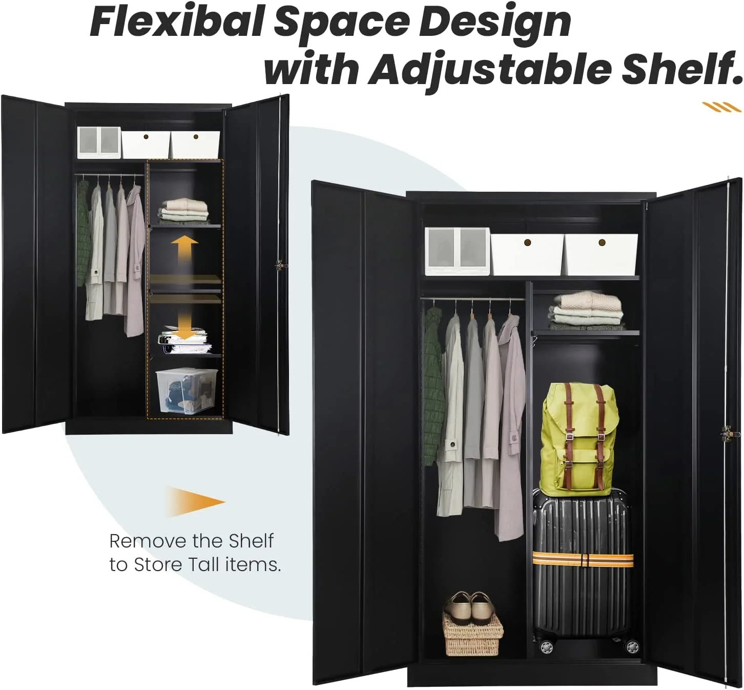HOOMHIBIU Metal  Cabinets Locker with Locking Door  72''