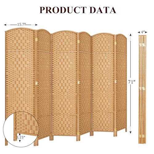 Room Divider, Room Dividers and Folding Privacy Screens, 16in Privacy Screen, 6 Panel Temporary Wall Partitions, 6ft Space Separation Panel Screen