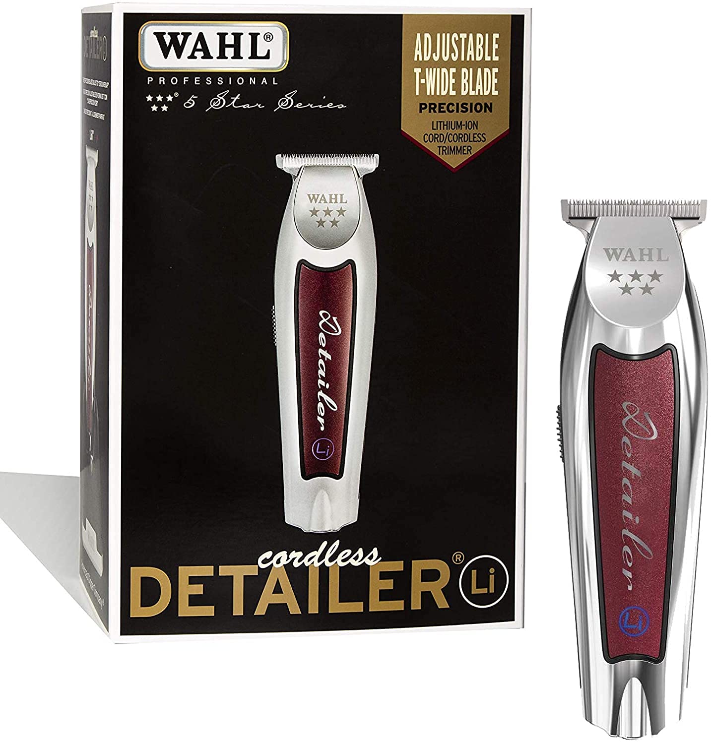 Wahl Professional 5 Star Series Cordless Detailer LI Extremely Close Trimming, Crisp Clean Line, Extended Blade Cutting