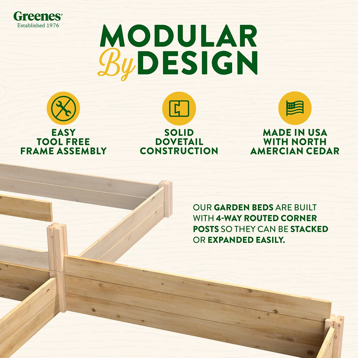 Greenes Fence Dovetail Stair-Step Cedar Raised Garden Bed