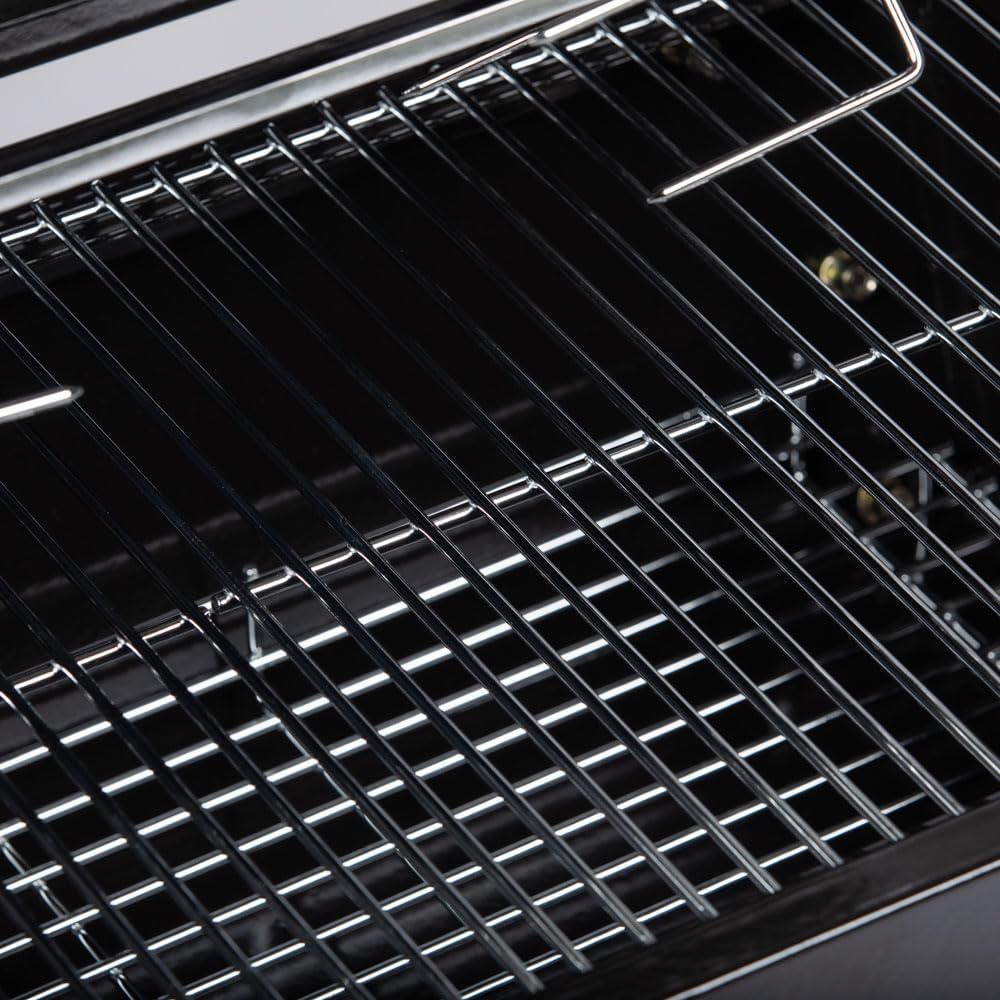 Ash & Ember 4W Rotisserie Spit Roaster Grill, Rated 33 LB, Horizontal Adjustable Spit Rod for Outdoor Charcoal BBQ with Hood, Roast Chicken, Lamb