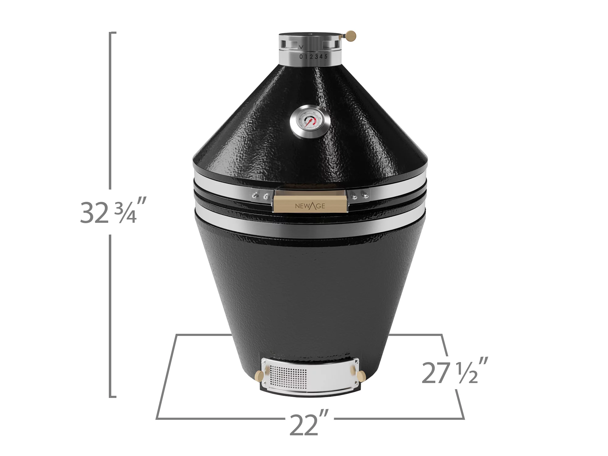 NewAge Products 22 in. Black Kamado Pro Grill
