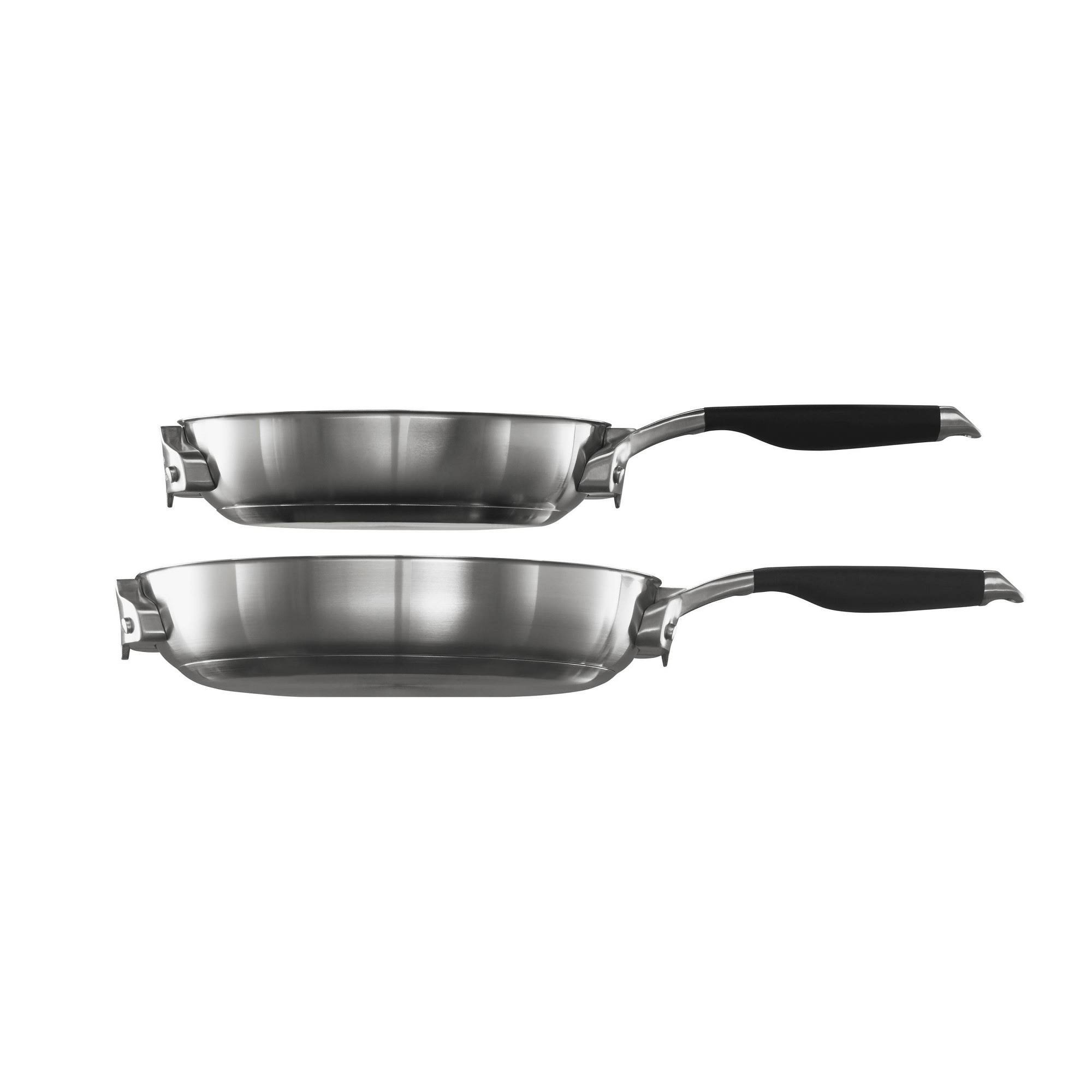 Select by Calphalon Stainless Steel Space Saving Fry Pan Set