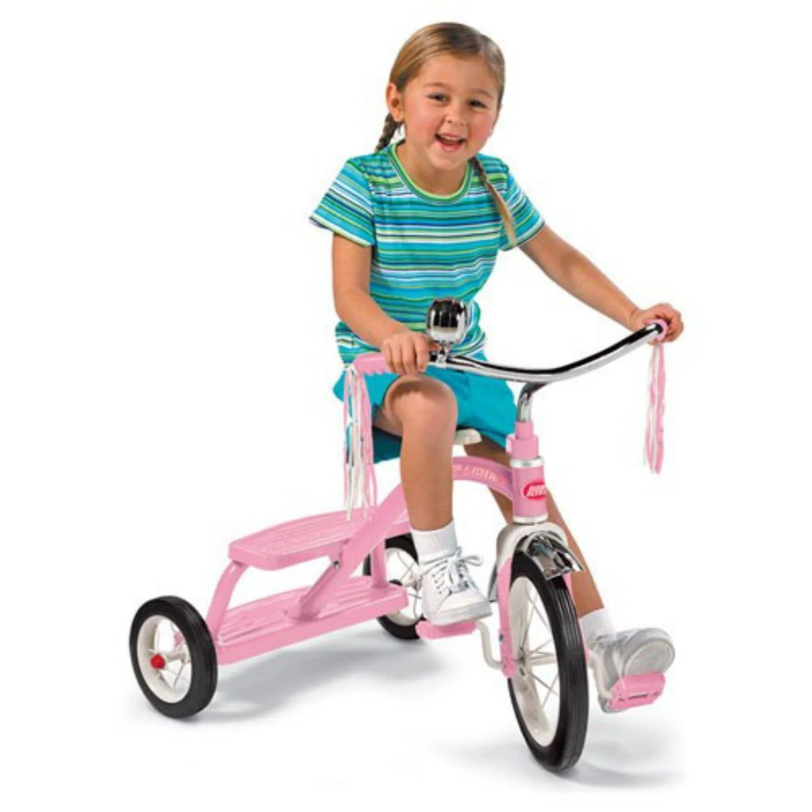 Radio Flyer, Classic Red Dual Deck Tricycle, 12 Front Wheel, Red