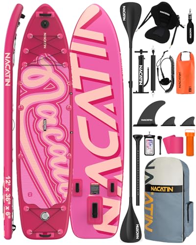 Inflatable Stand Up Paddle Board 12' with Kayak Seat & Dual Paddles &ndash