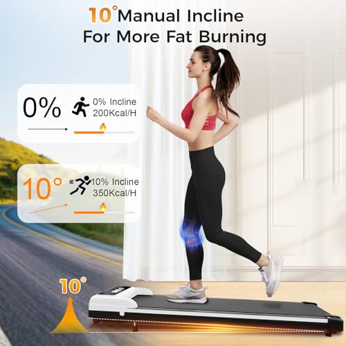 GORISE Walking Pad, Under Desk Treadmills for Home, Walking Pad with Incline, Treadmills with Remote Control APP LED Display
