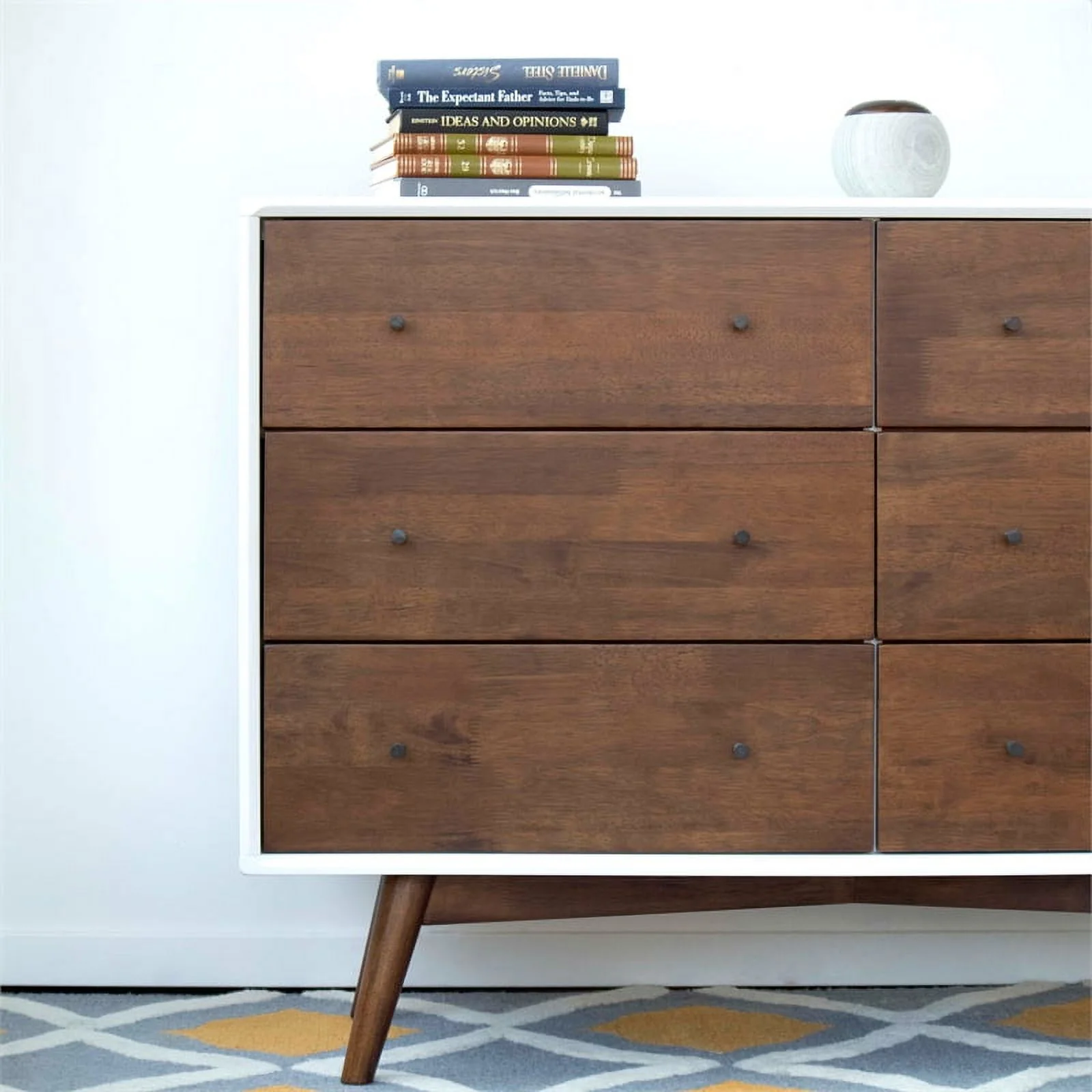 Home Square 3 Piece Set with 5 Drawer Dresser 6 Drawer Dresser and Nightstand