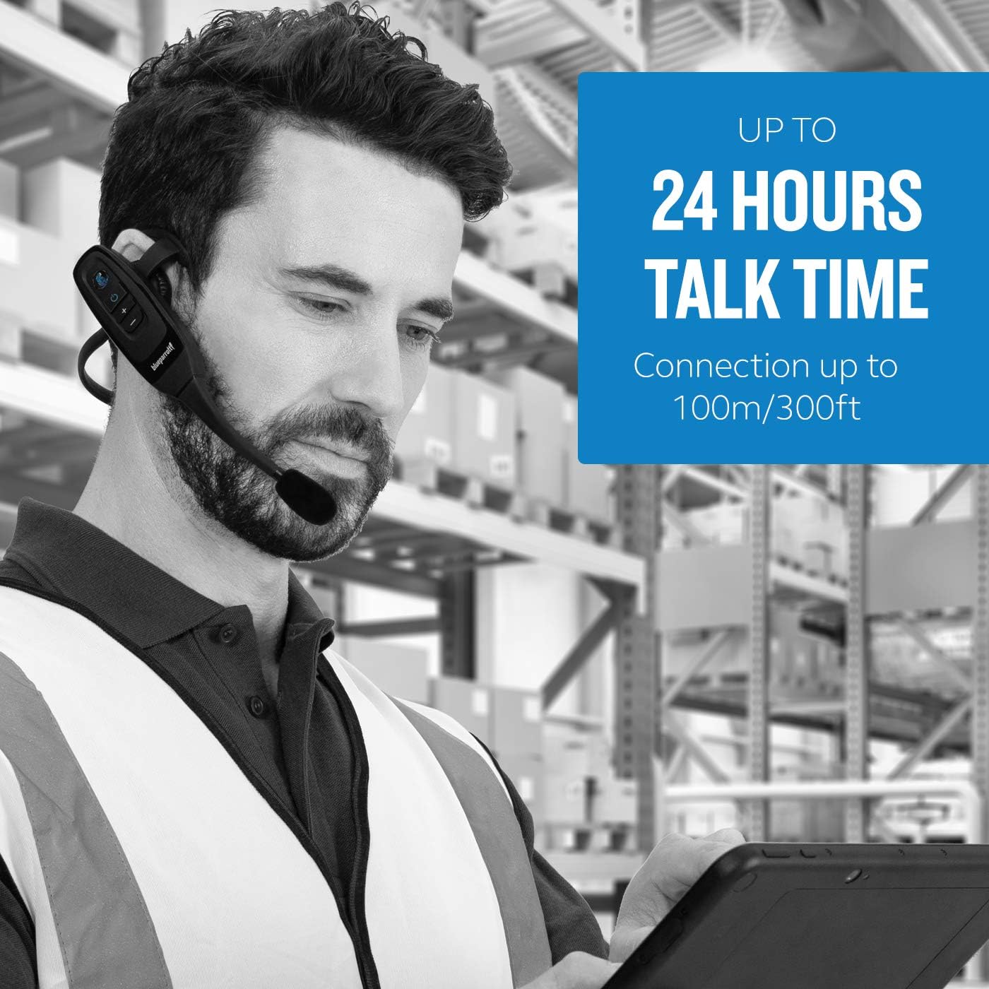 BlueParrott C400-XT Voice-Controlled Bluetooth Headset &ndash; Industry Leading Sound with Long Wireless Range, Noise-Cancelling