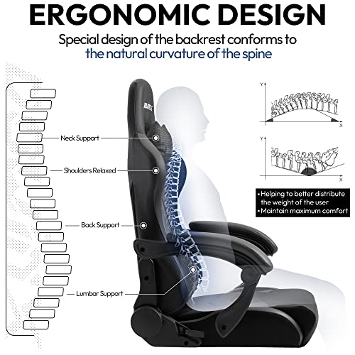 Dowinx Gaming Chair Ergonomic Racing Style Recliner with Massage Lumbar Support
