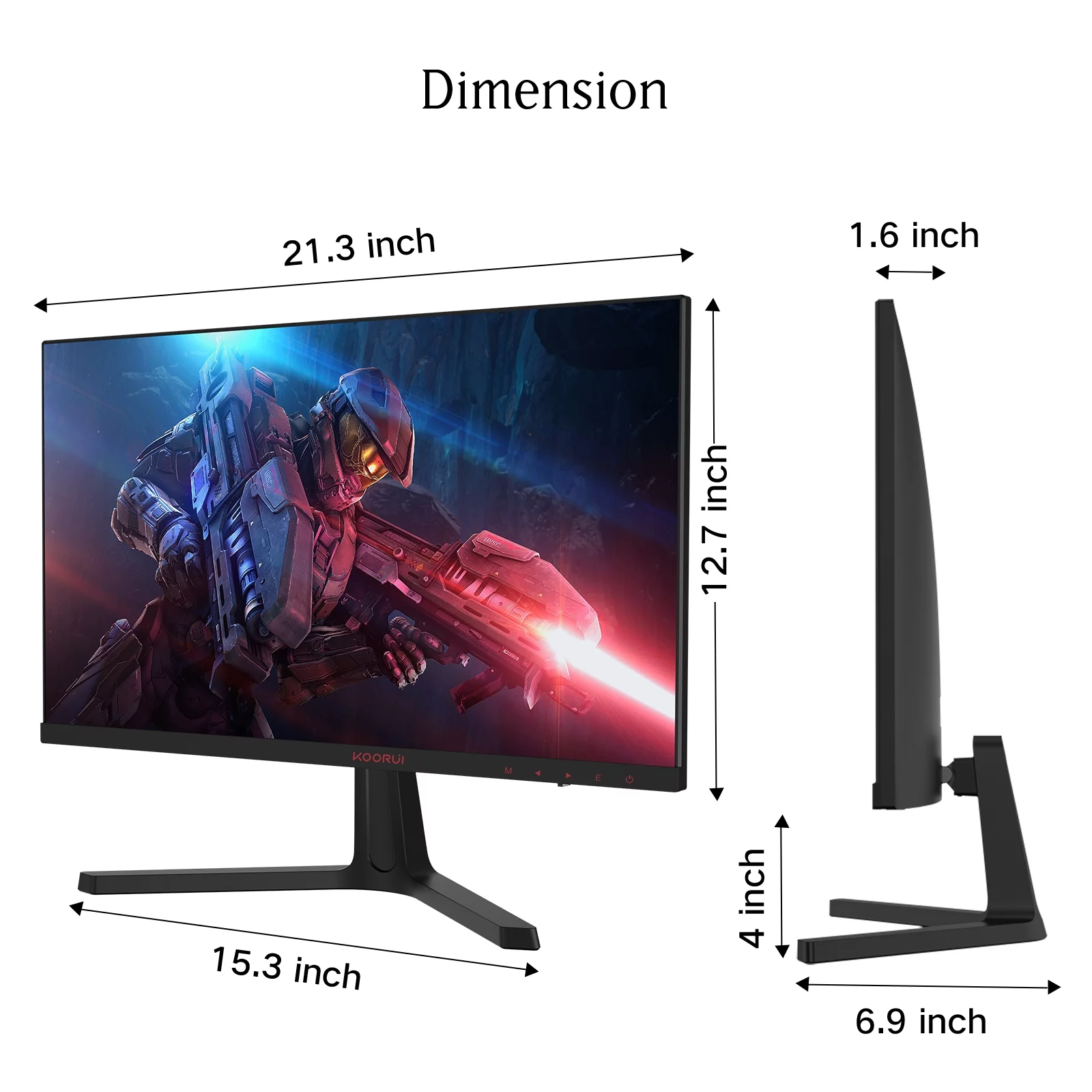 KOORUI 24 inch High-Performance 165Hz/144Hz 1ms(MPRT) 100% sRGB Gaming Monitor,Adpitive sync,3-Side Borderless,FHD 1080P VA Computer Monitor
