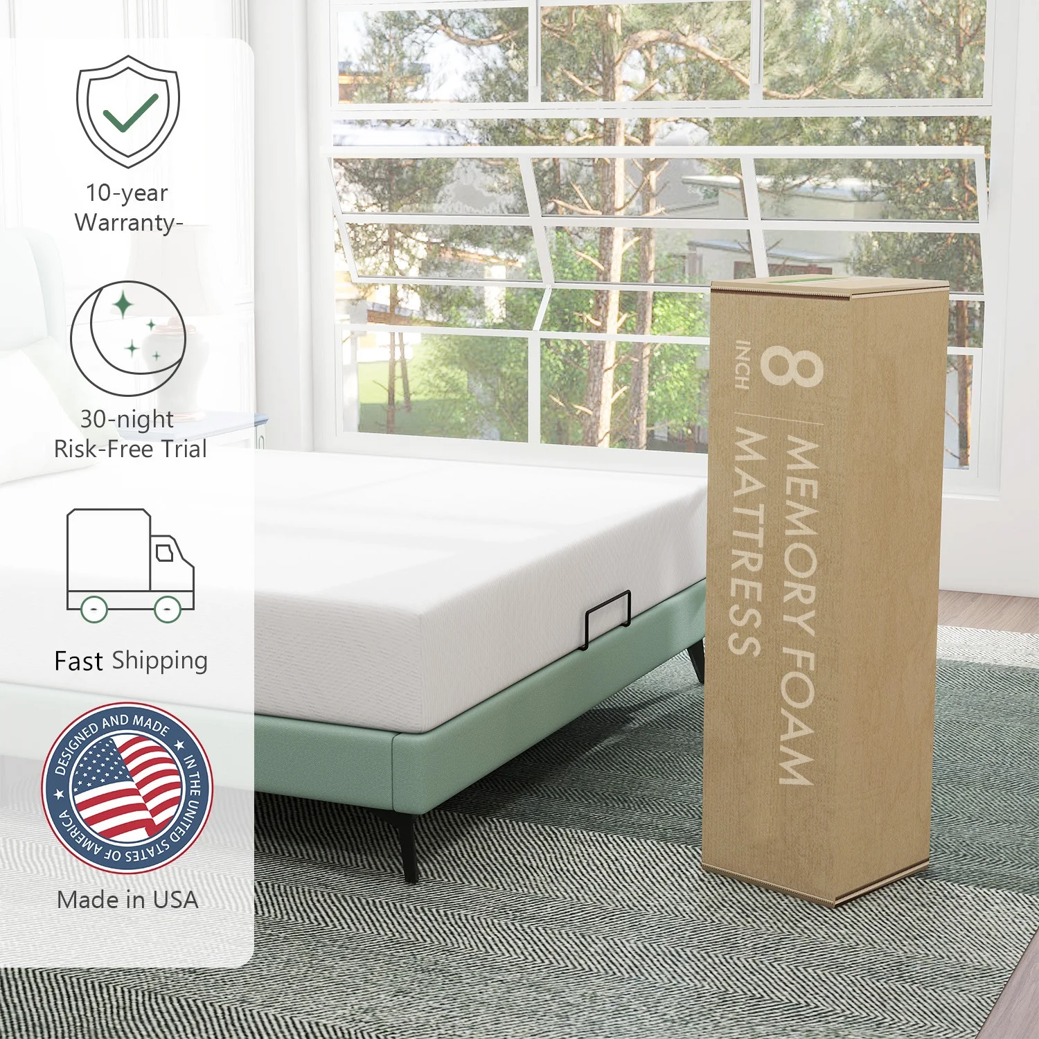 Queen Mattress,10" Cooling Gel Memory Foam Mattress Medium Firm Mattress,Queen Mattress in a Box
