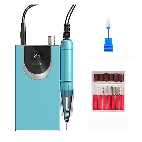 Nail Drill, Portable Cordless Nail Drill Machine, 30000RPM Rechargeable Manicure Electric Nail File Drill Machine Manicure Pedicure Tool
