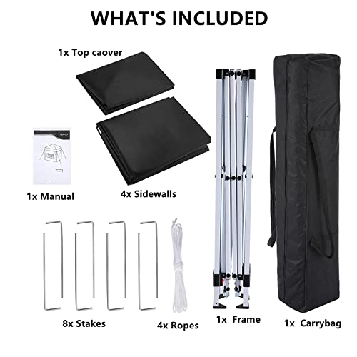 COBIZI 10x10 Pop up Canopy Tent Protable Canopy Tent with 4 Sidewalls Waterproof Commercial Instant Shelter for Parties, Wedding