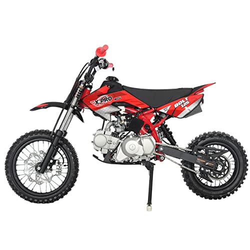 X-PRO Bolt 125 Dirt Bike with Automatic Transmission, Electric Start, Big 14"/12" Tires! (Blue)