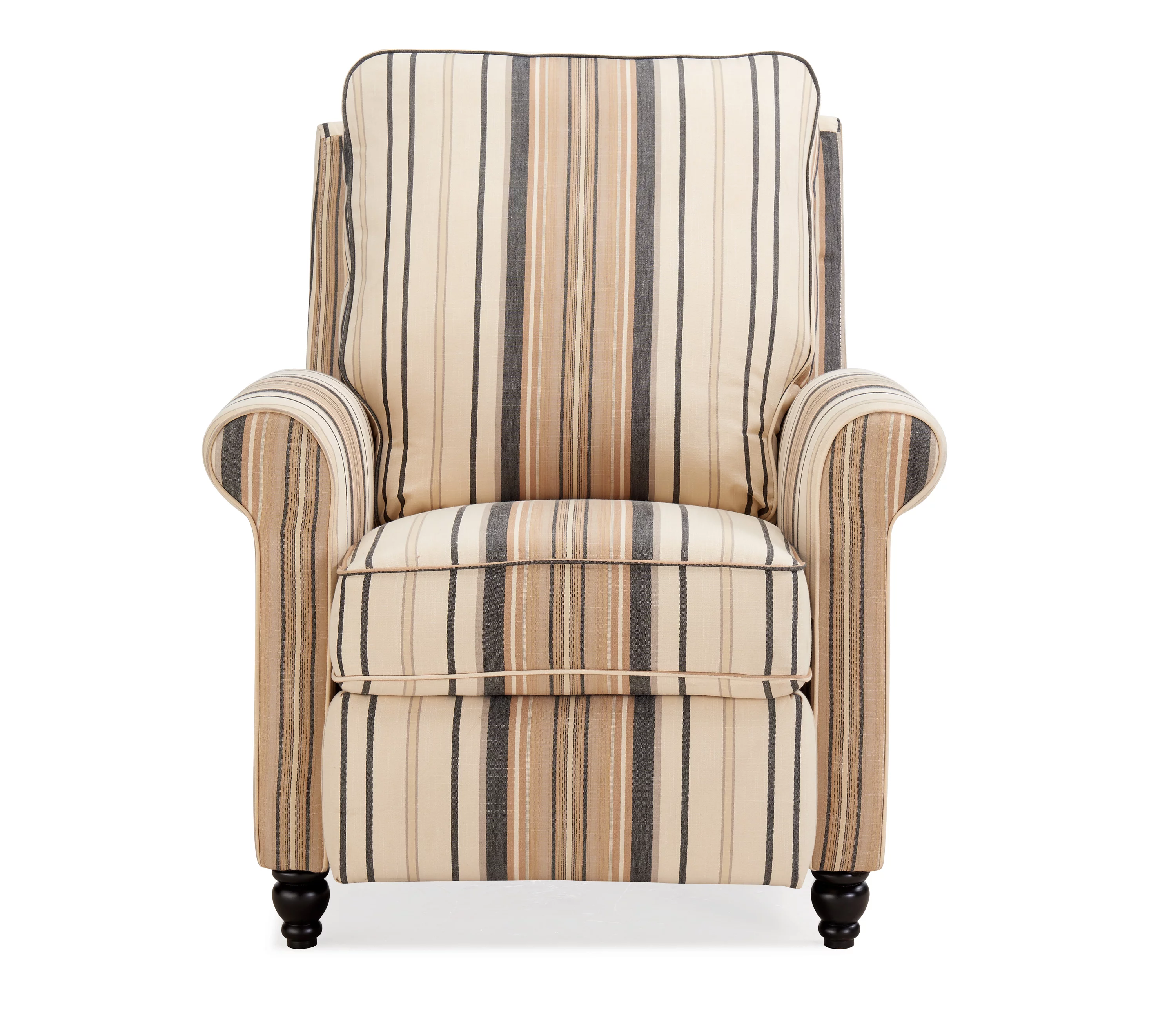 Homesvale Push Back Recliner Chair, Brown and Black Woven Stripe