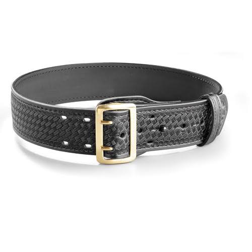 Gould u0026 Goodrich Fully Lined Leather Duty Belt 48,Nickel,Basket Weave