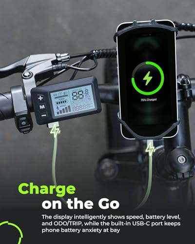 isinwheel M60 Electric Bike for Adults 750W 28mph Ebike with 48V 13Ah Removable Battery, USB Charging Port, 7 Speed Gearshift