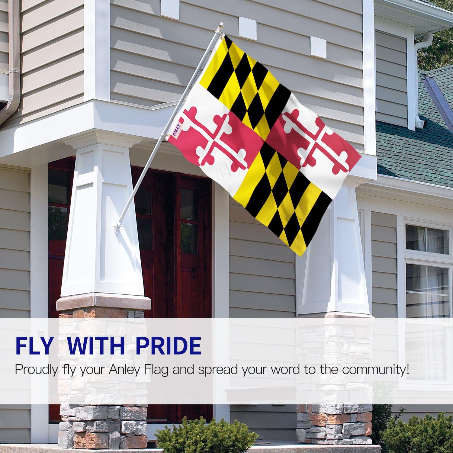 Anley Fly Breeze 3x5 Foot Maryland State Polyester Flag - Vivid Color and Fade Proof - Canvas Header and Double Stitched