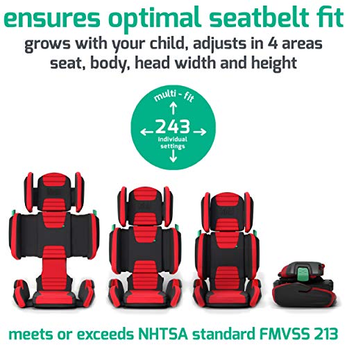 mifold hifold fit-and-fold Highback Booster Seat, – Adjustable Narrow, Foldable Booster Car Seat for Everyday, Travel