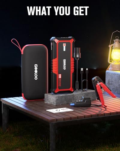 GOOLOO GP4000 4000A Peak Car Battery Jump Starter, Portable Battery Booster for Up to All Gas or 10L Diesel Engine