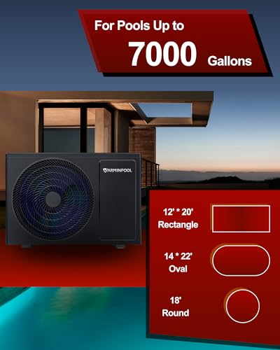 27000BTU Smart Electric Pool Heater for In and Above Ground Pool up to 7,000 Gals, Pool Heat Pump with Schedule Function and Control via APP