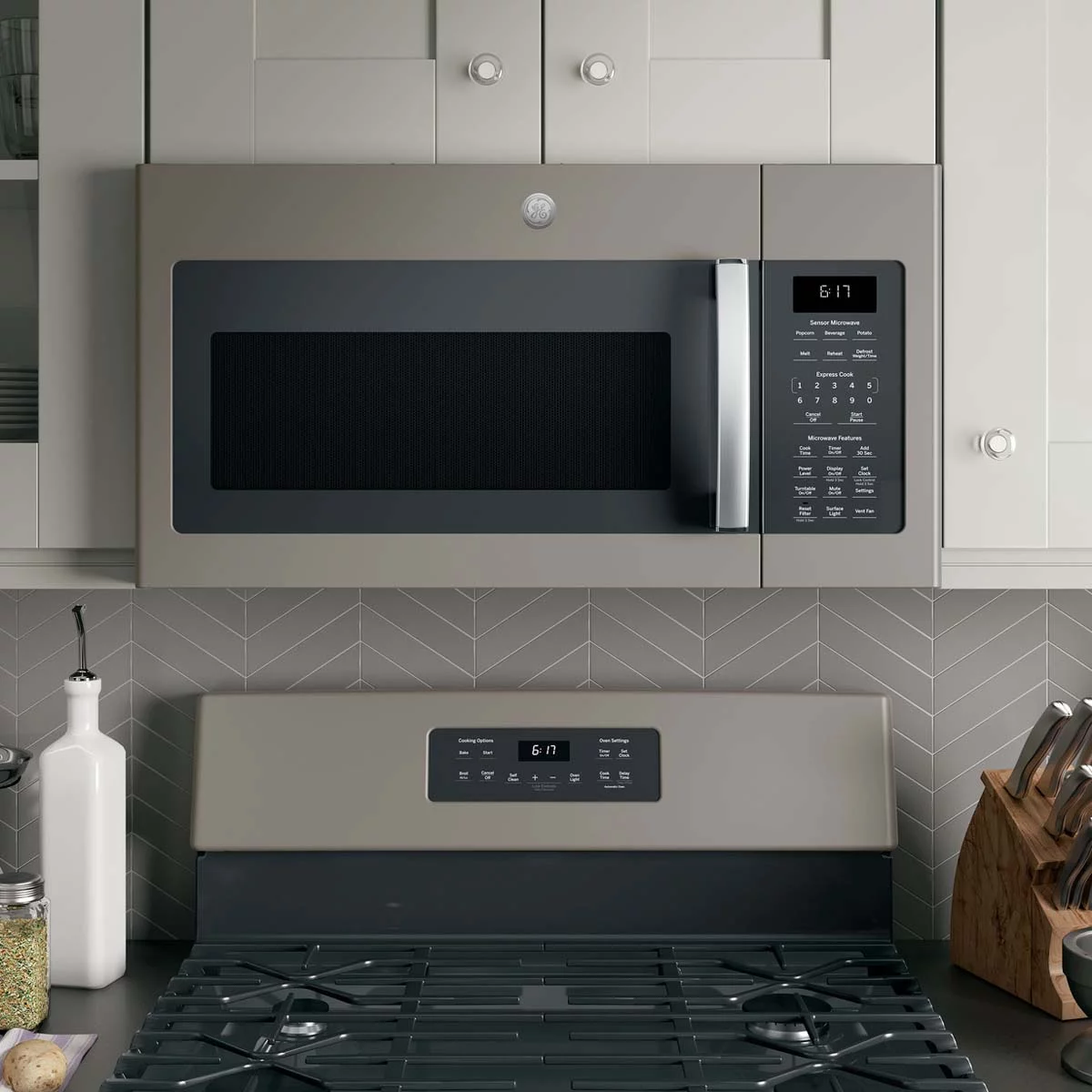 GE 1.7 Cu. Ft. Over-the-Range Sensor Microwave Oven, Slate
