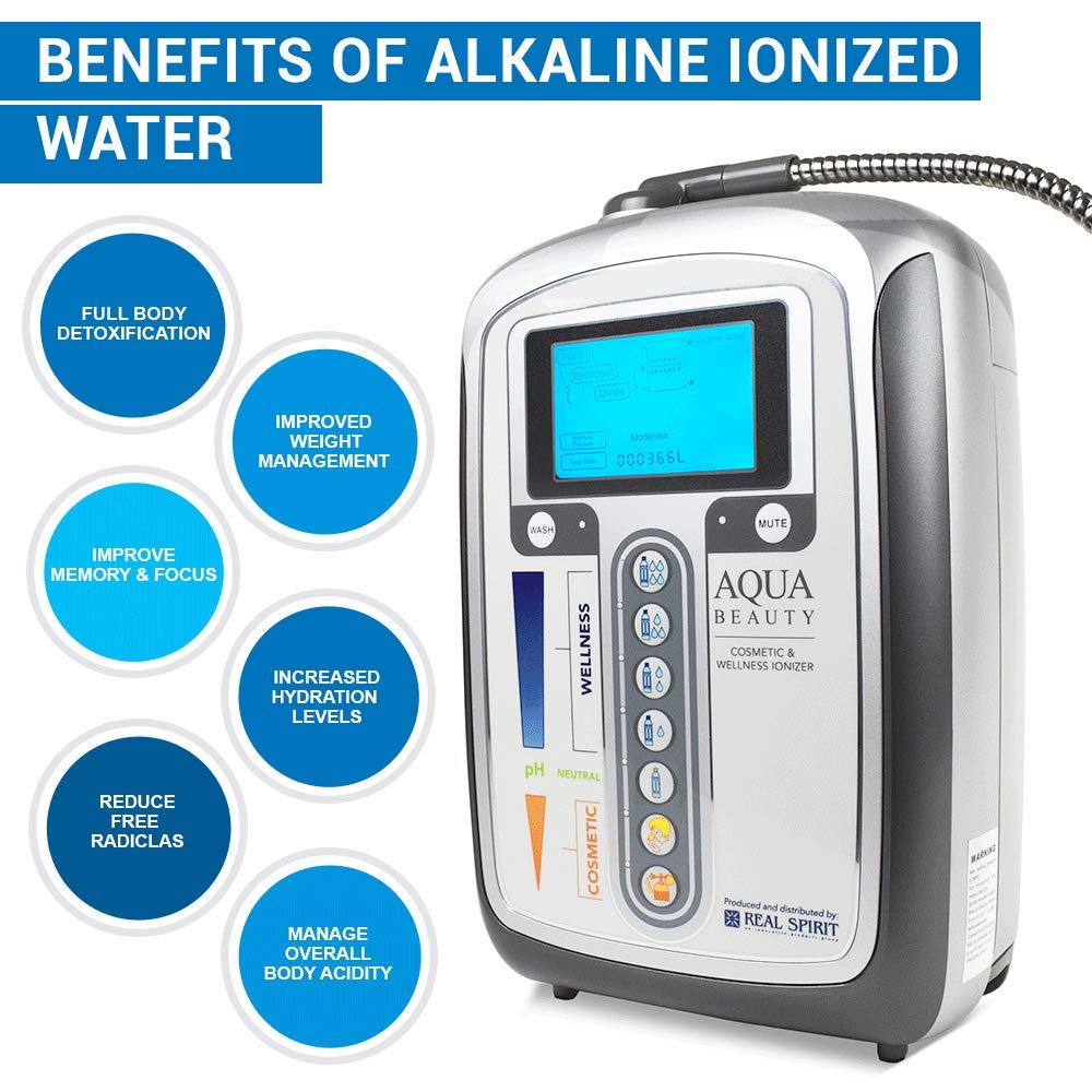 Aqua Ionizer Deluxe | Water Ionizer | 7 Water Settings | Home Alkaline Water Filtration System | Produces pH 4.5-10.0 Alkaline Water | Up to -600mV