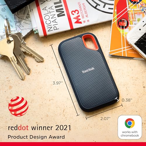 SanDisk 2TB Extreme Portable SSD - Up to 1050MB/s, USB-C, USB 3.2 Gen 2, IP65 Water and Dust Resistance, Updated Firmware