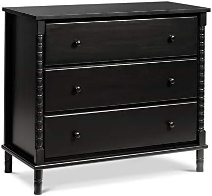 NLIBOOMLife Jenny Lind Spindle 3-Drawer Dresser in Fog Grey