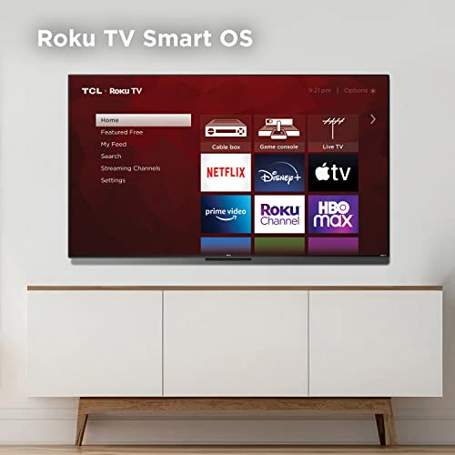 TCL 43-Inch Class S4 4K LED Smart TV with Roku TV (43S450R, 2023 Model), Dolby Vision, HDR, Dolby Atmos, Works with Alexa