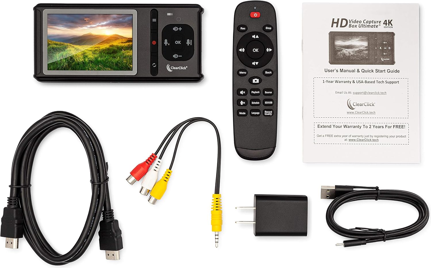 ClearClick HD Video Capture Box Ultimate (4K Edition) - Record and Stream Video from HDMI (Up to 4K30) and AV Video Sources