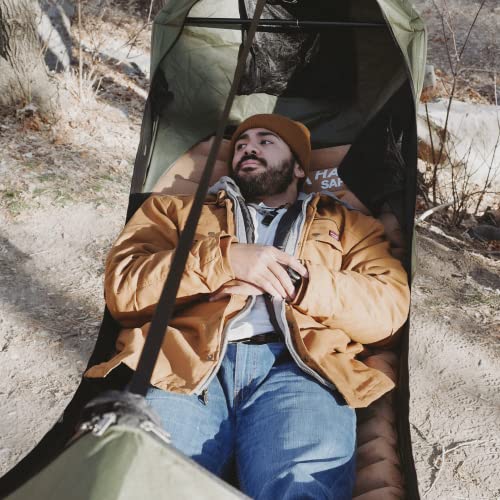 Haven Tents Lay Flat Hammock Tent - Waterproof Tent & Camping Hammock with Mosquito Net - Includes Insulated Pad and Rainfly - Haven Tent, Haven XL