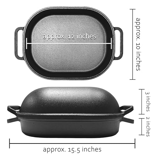 Cuisiland Large Heavy Duty Pre-seasoned Cast Iron Bread & Loaf Pan - A perfect way for baking