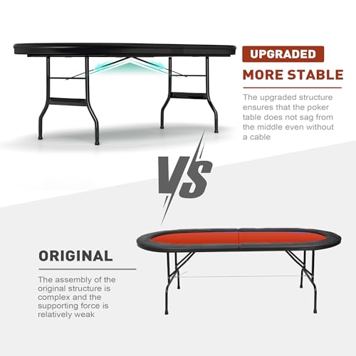 Premium 84" Poker Table Foldable with Chips Tray