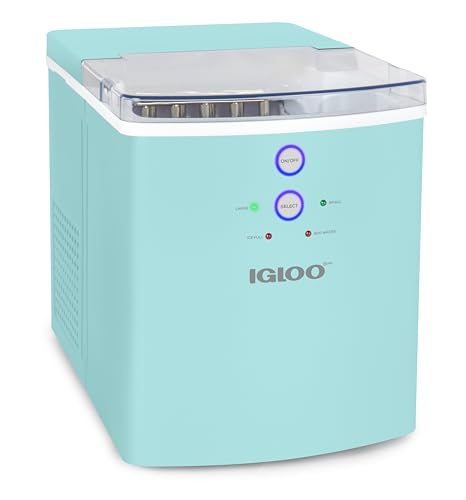 Igloo Electric Countertop Ice Maker Machine - Automatic and Portable - 33 Pounds in 24 Hours - Icecube Maker - Plastic Scoop and Basket