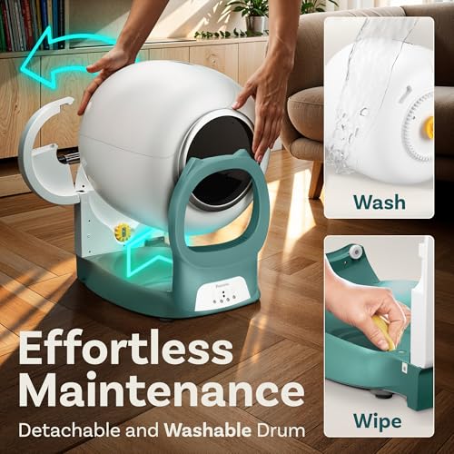Self Cleaning Litter Box with Auto Safety Sensors for Multiple Cats - Automatic Cat Litter Box Self-Cleaning