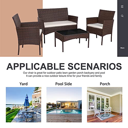 Shintenchi 4 Piece Outdoor Patio Furniture Sets
