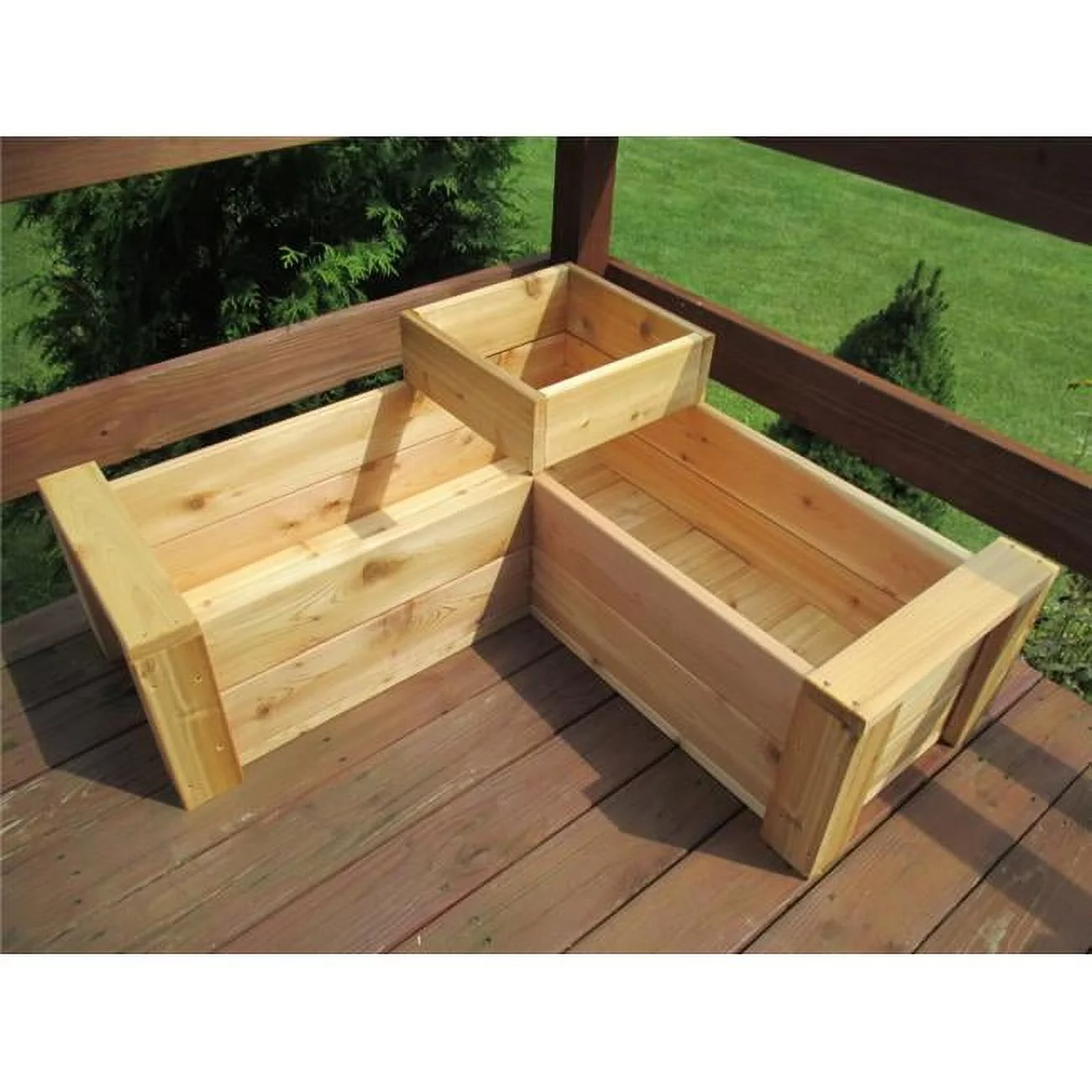 Infinite Raised Bed L-Shaped Cedar Elevated Planter - Curated Treasures Market