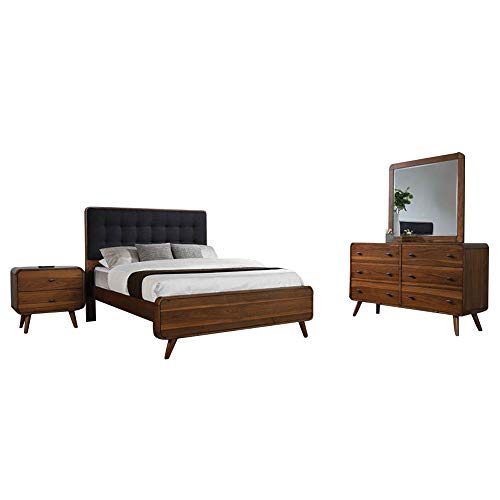 Coaster Robyn Eastern King Bed 4-Piece Set, Dark Walnut