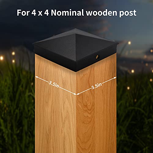 Azdele 6x6 Aluminum Pyramid Post Caps Cover for 6x6 Nominal Wood Post(Actual 5.5" x 5.5" Wood Post), with Matte Finish Powder Coated Surface